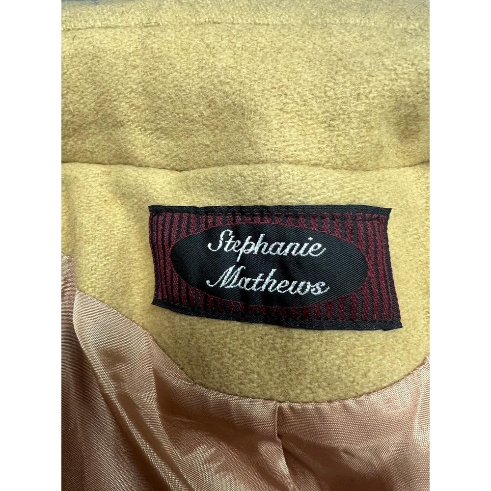 Vintage Womens Camel Wool Double Breasted Peacoat Size 12 Classic Old Money - Picture 4 of 12